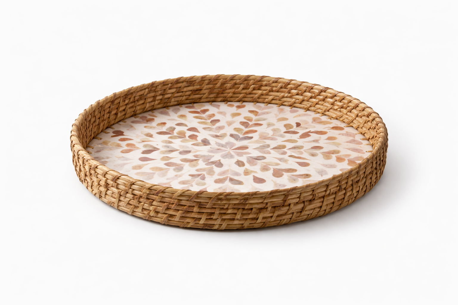 Brass Rattan Rattan Tray