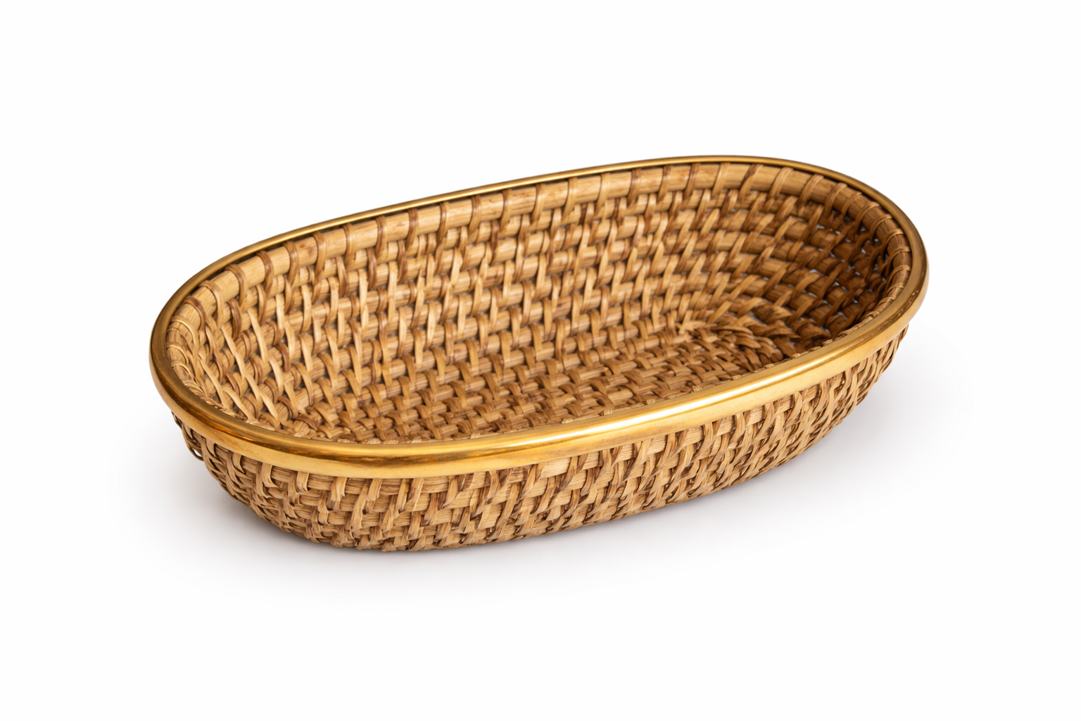 Brass Rattan Rattan Basket