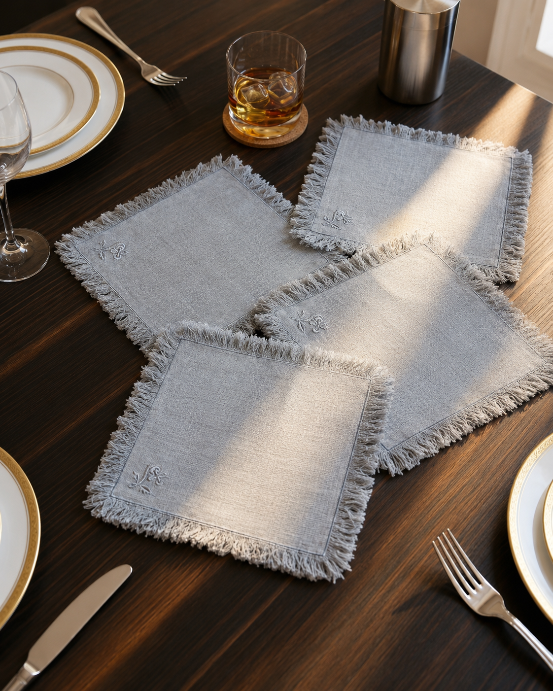 COCKTAIL NAPKIN GREY (SET OF 4)