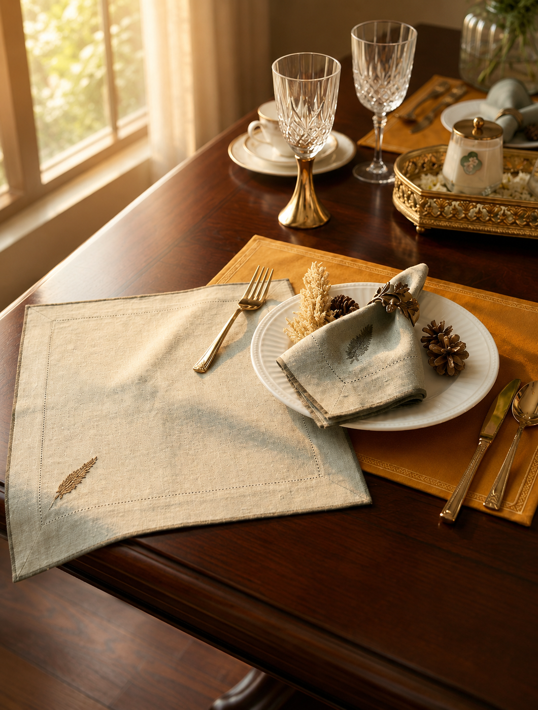 DINNER NAPKIN OLIVE GREEN (SET OF 4)