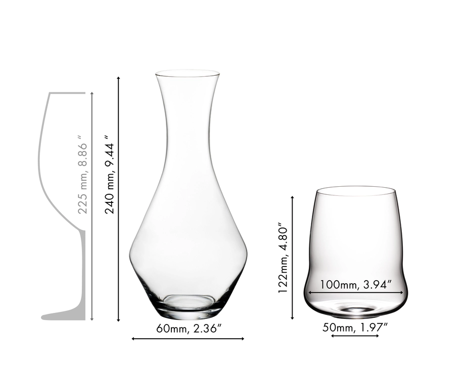 SI Riedel Stemless Wings Cabernet + Decanter