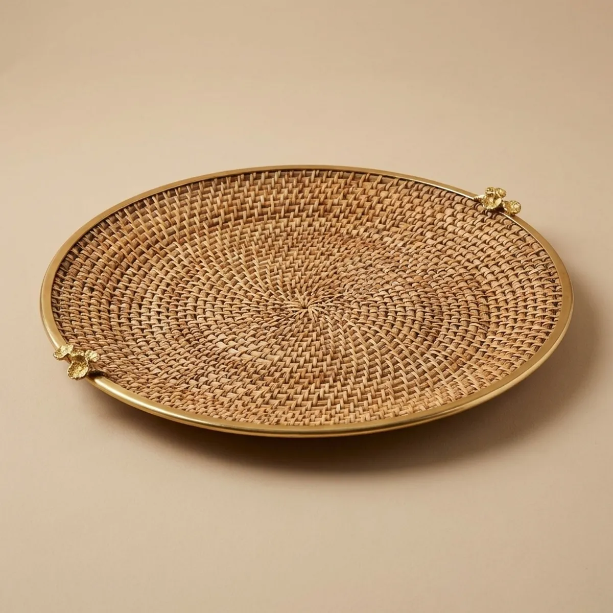 Brass Rattan Platter