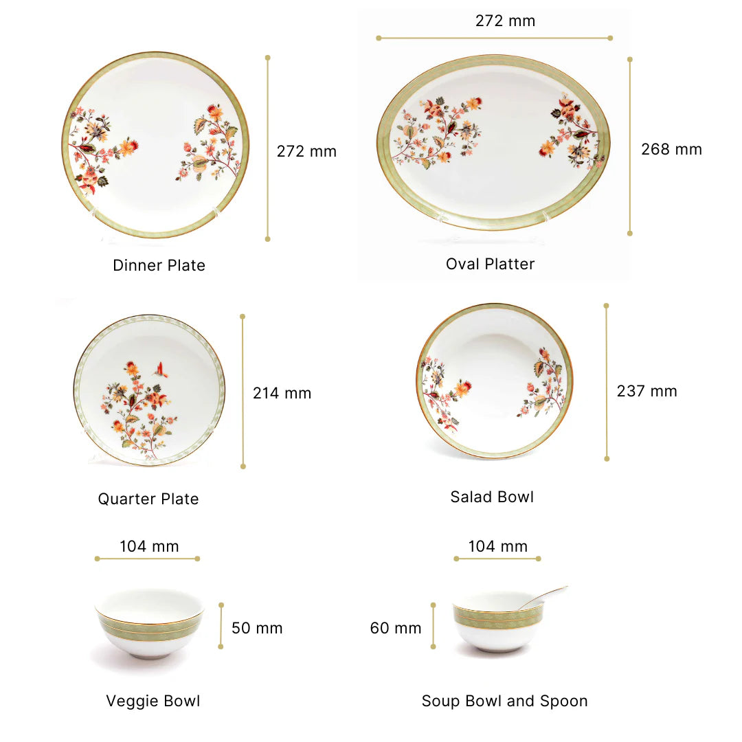 21 pc Dinner set | Green | Bloom