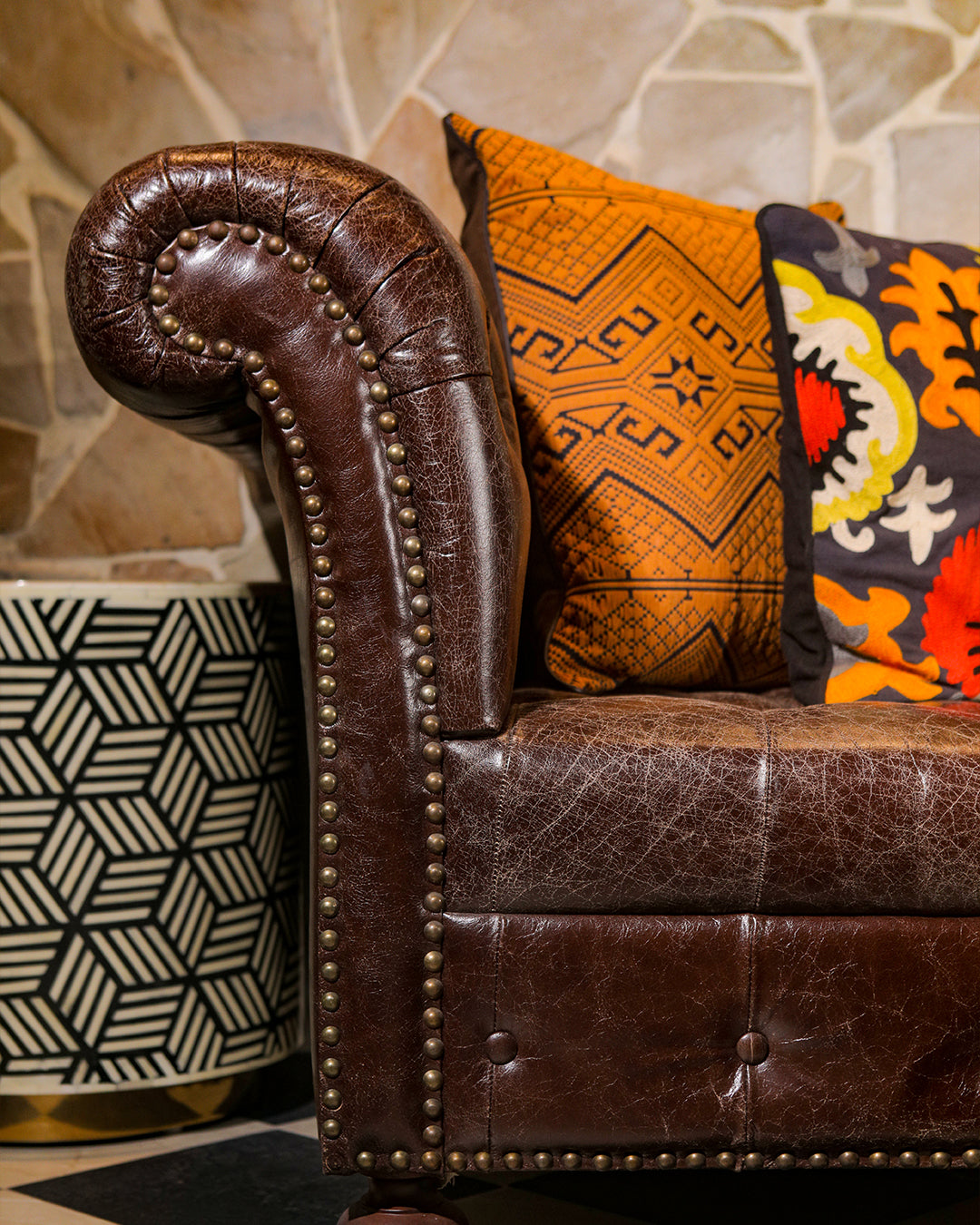 Chesterfield Leather Couch