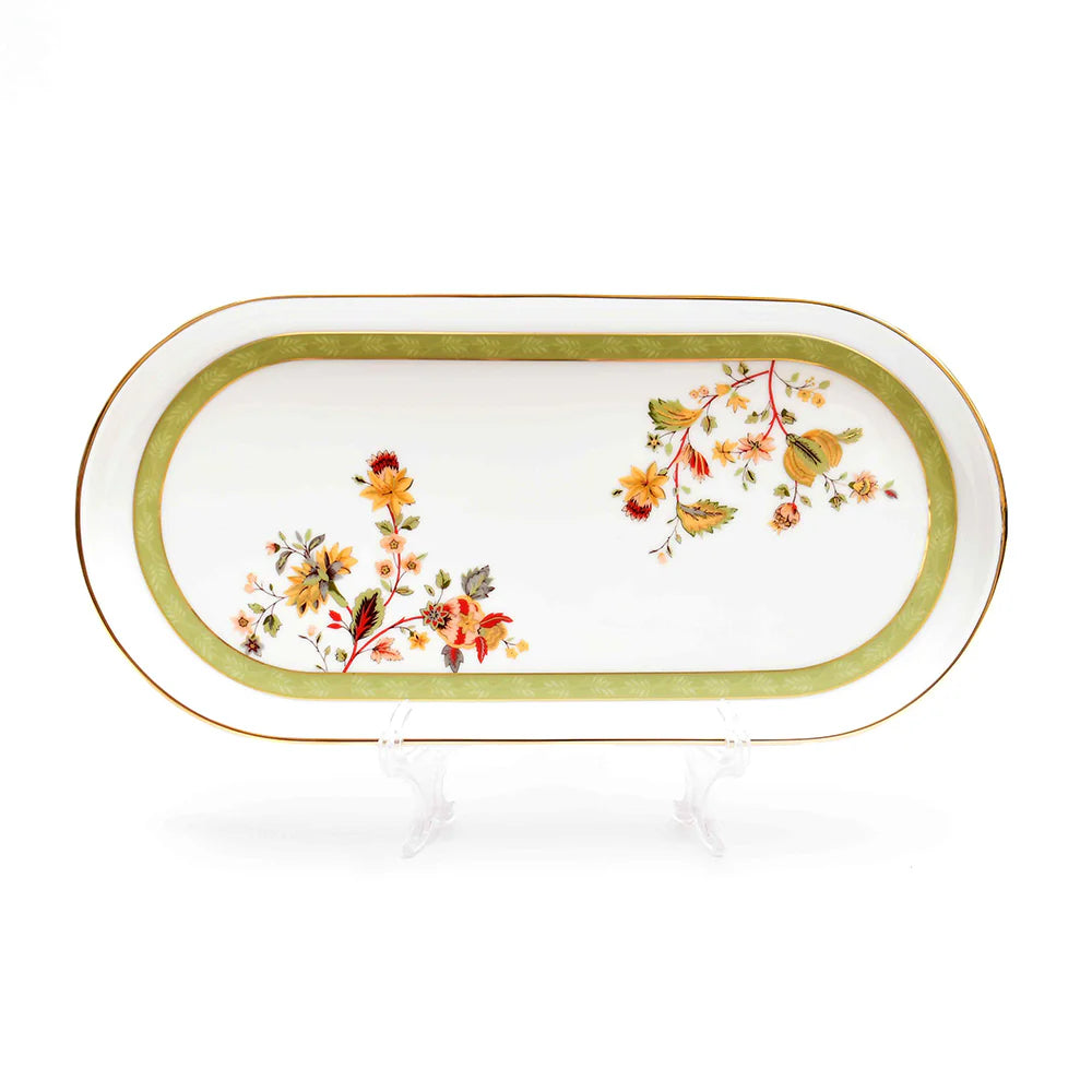 Oval Snack Tray/Platter | Green | Bloom