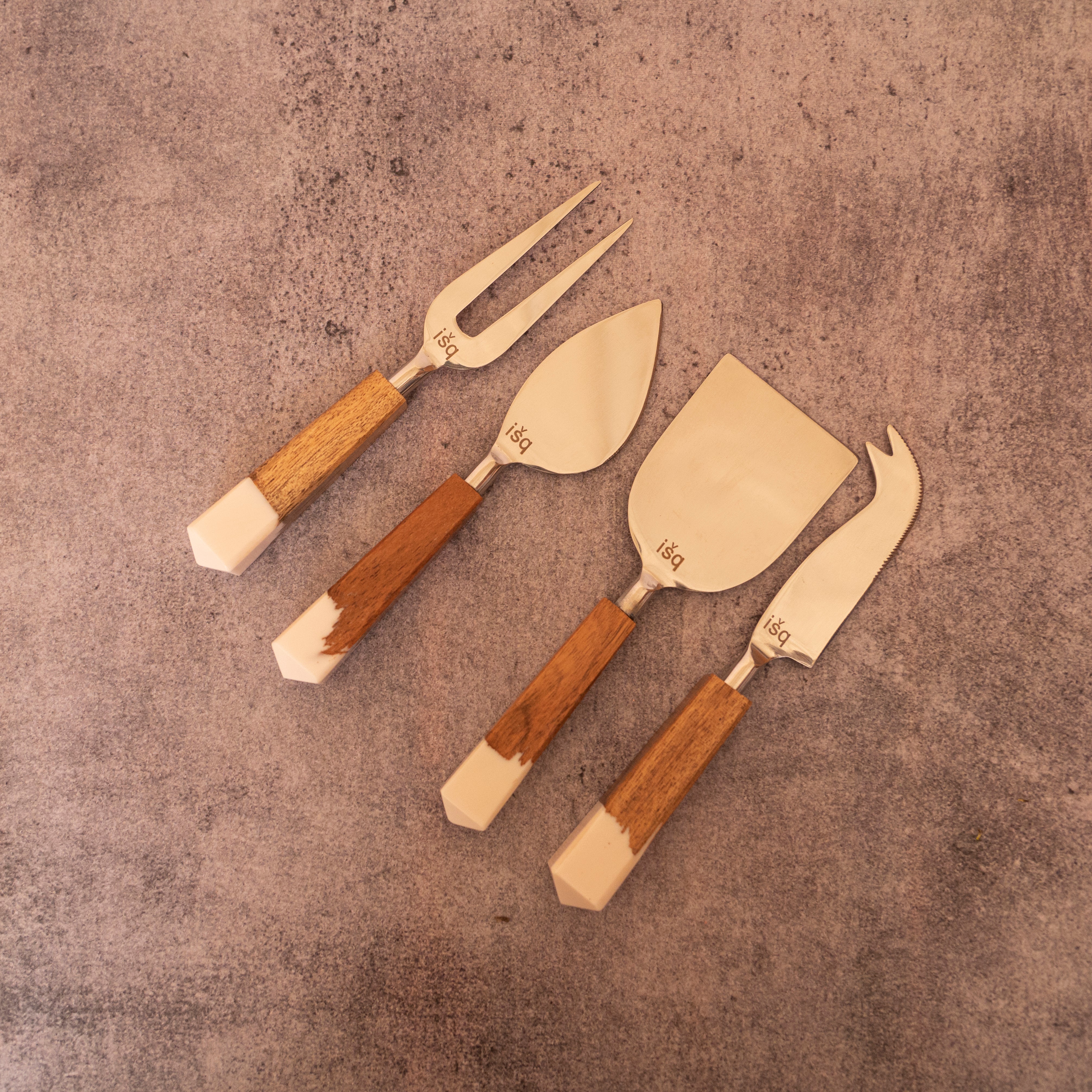 Gala Stainless Steel & Horn Cheese Knives Set