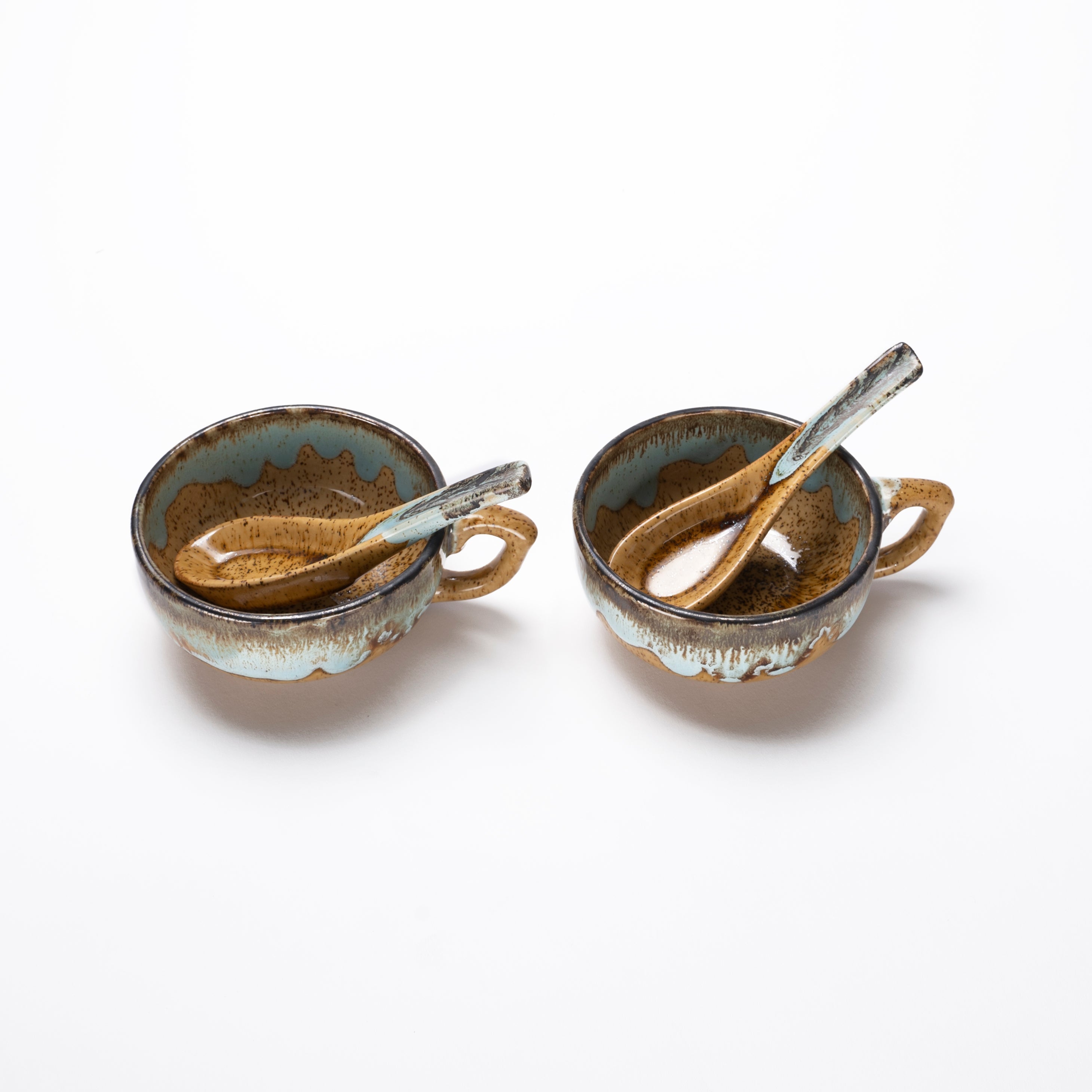 Coral soup bowl & spoon (set of 2)