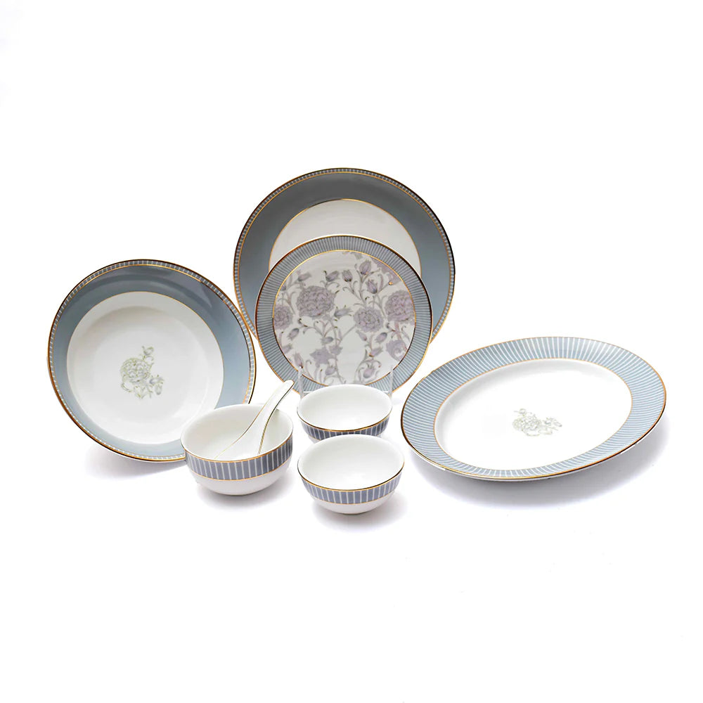 21 pc Dinner set | Grey | Grey Iris