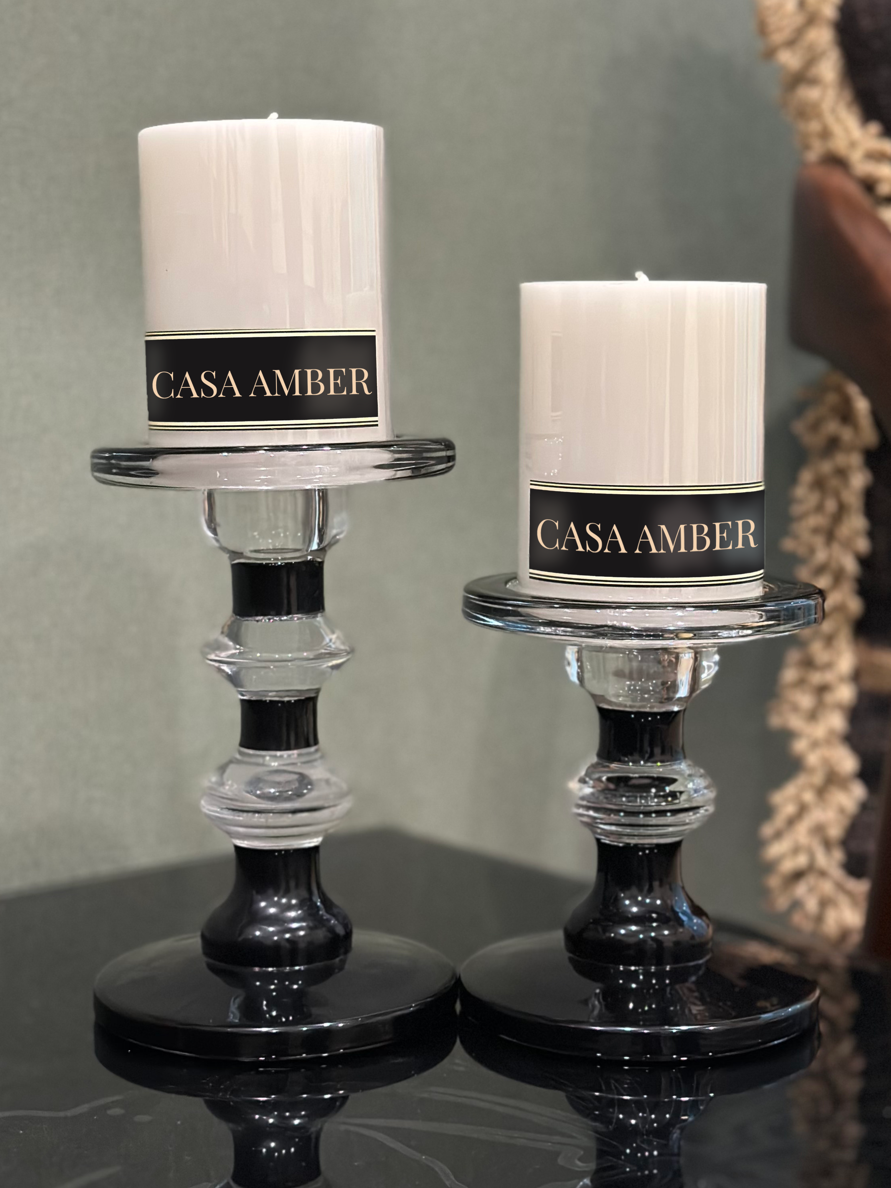 Noir Glass Candle Set
