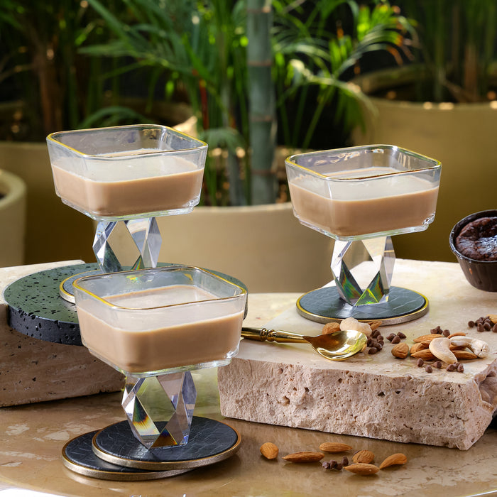 Square Crystal servers - Set of 6