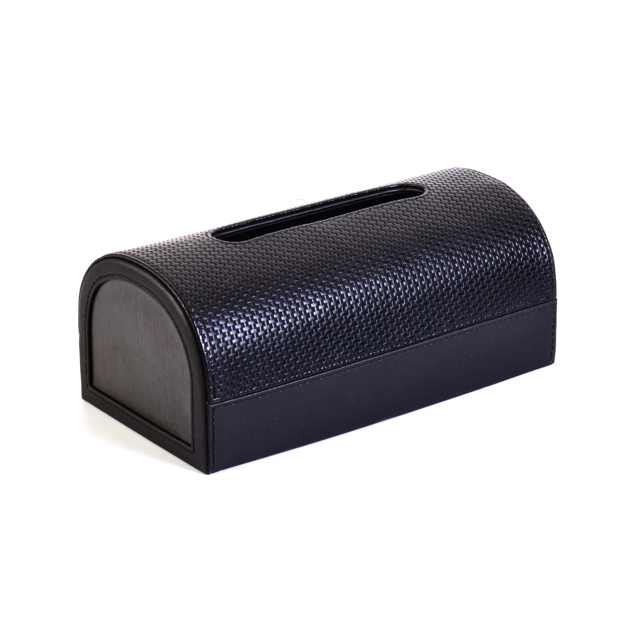 Leatherette Tissue Box Holder | Black | Capsule