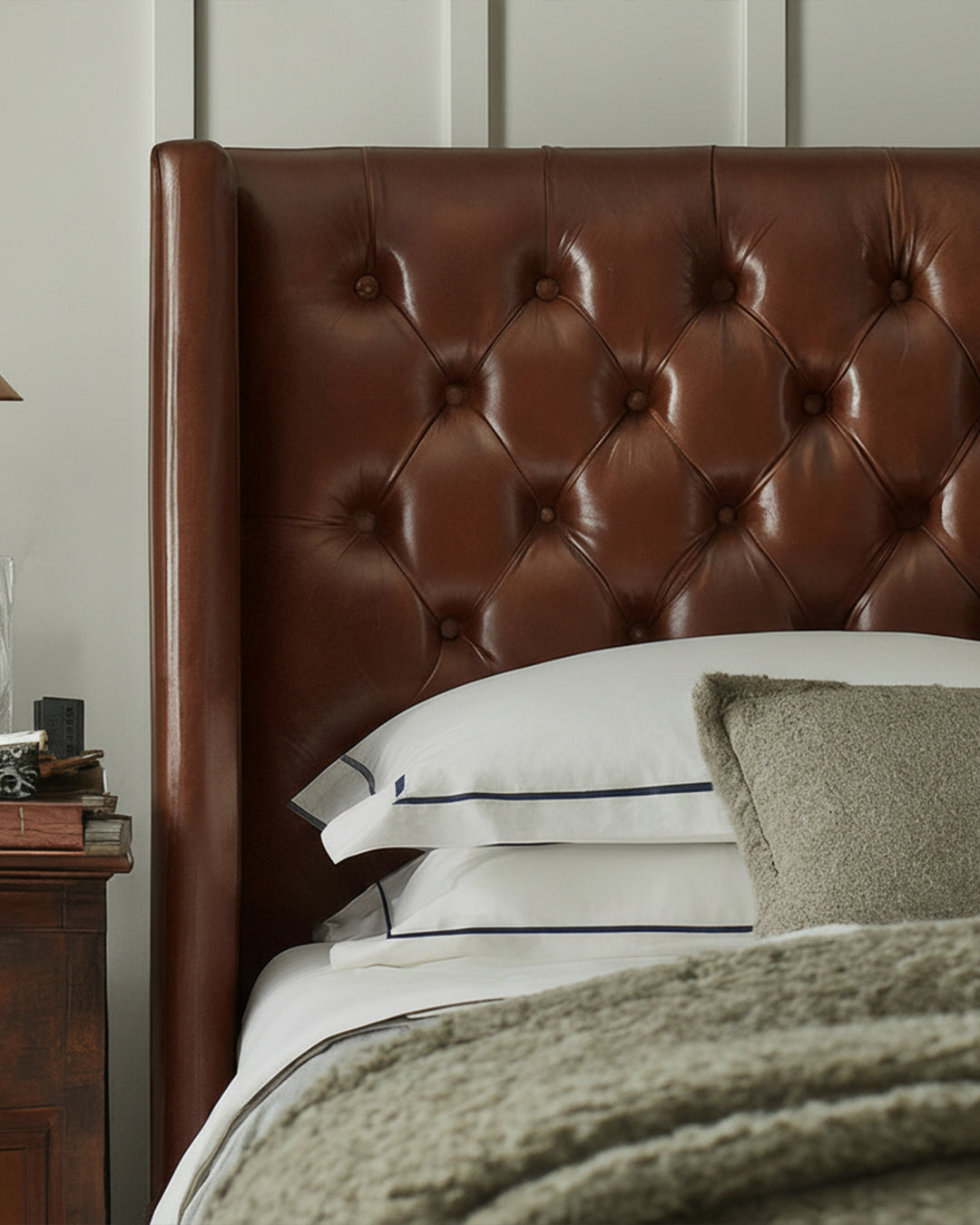 The Winston Tufted Leather Bed