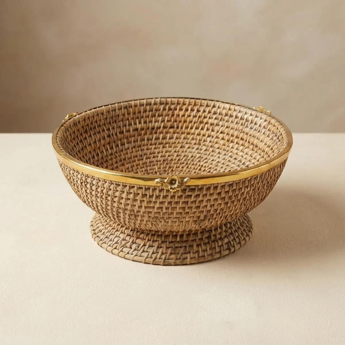 Brass Rattan Multipurpose Basket