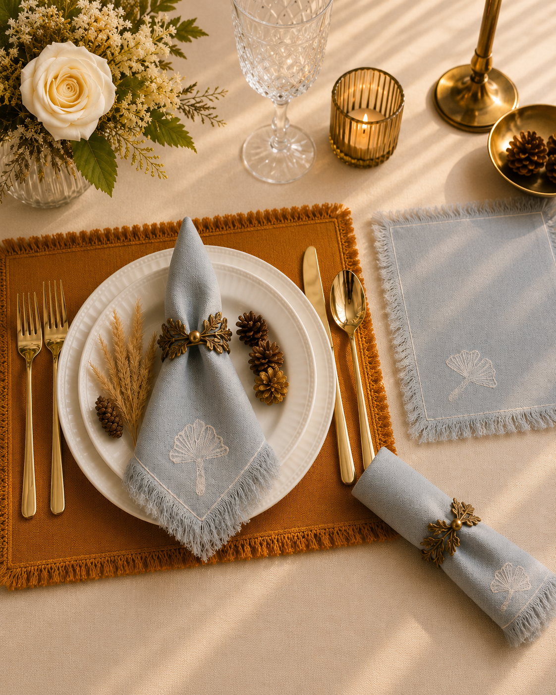 DINNER NAPKIN SOFT GREY (SET OF 4)