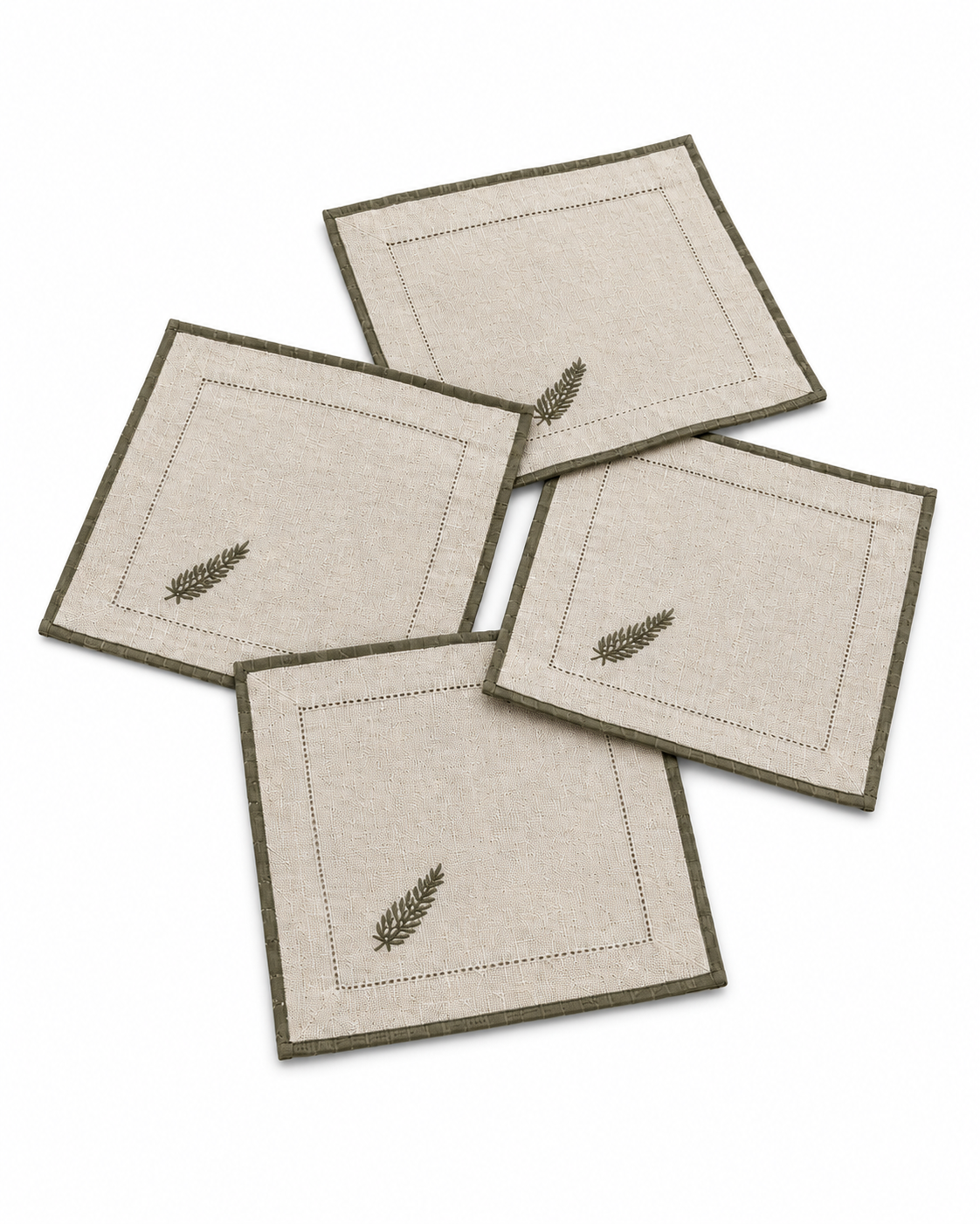 COCKTAIL NAPKIN OLIVE GREEN (SET OF 4)