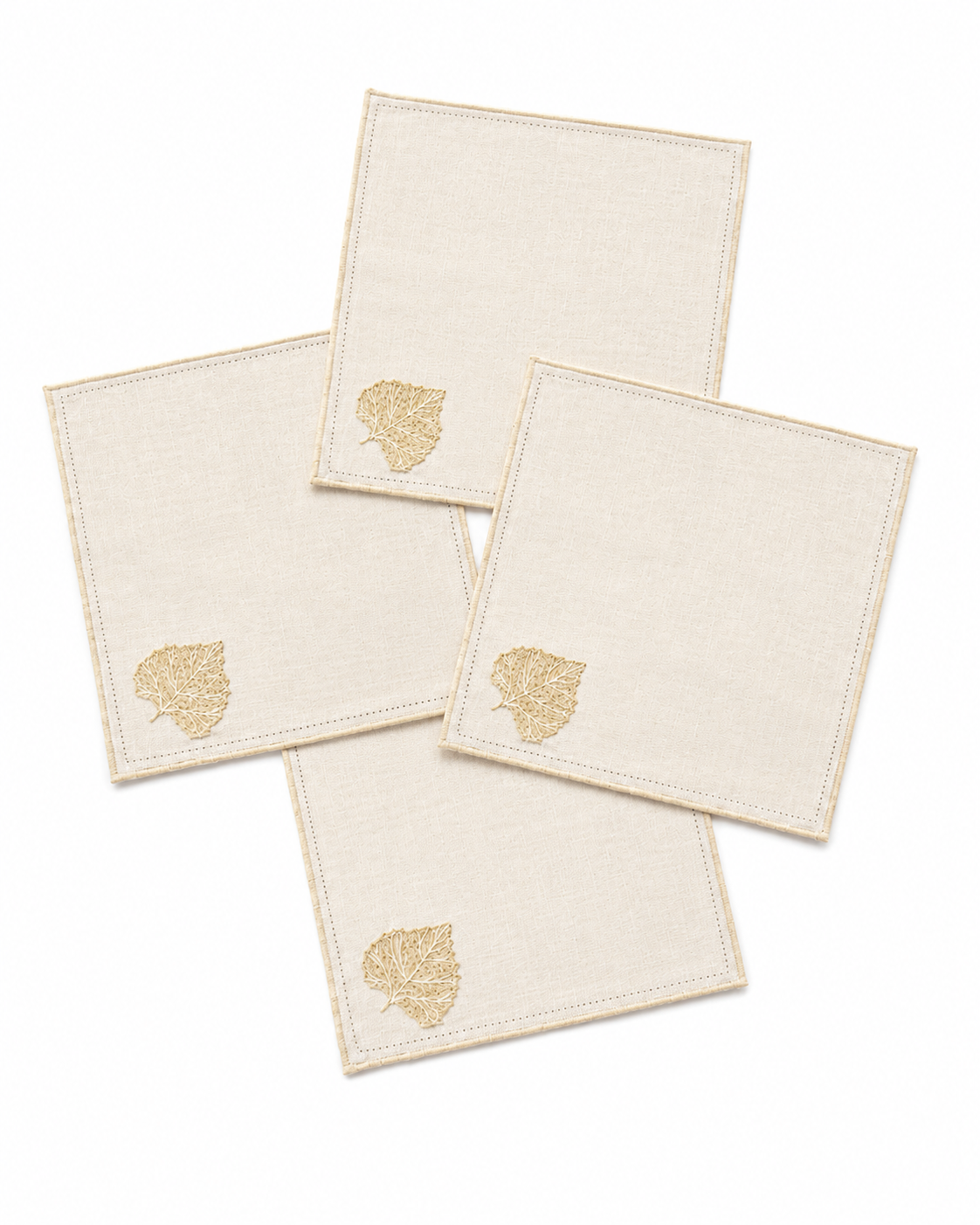 COCKTAIL NAPKIN NATURAL WHITE (SET OF 4)