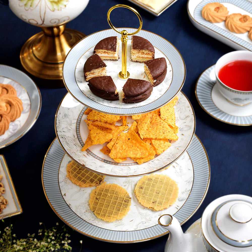 3 Tier Dessert Platter/Cake Stand | Grey | Grey Iris