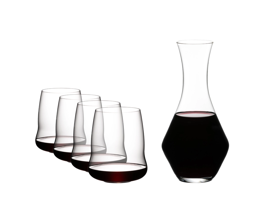 SI Riedel Stemless Wings Cabernet + Decanter