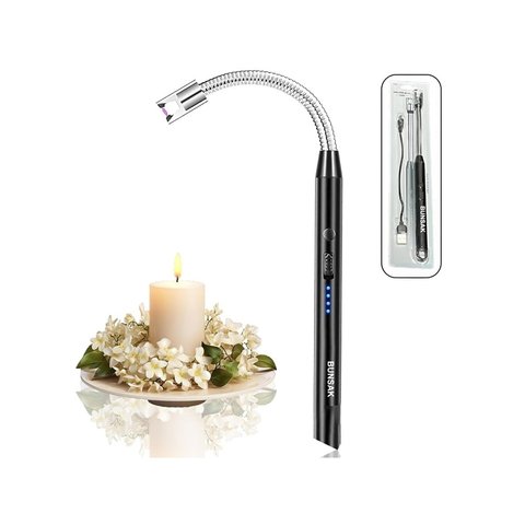 Electric Rechargeable Steel Gas Lighter (Black, Silver, 2 pcs)