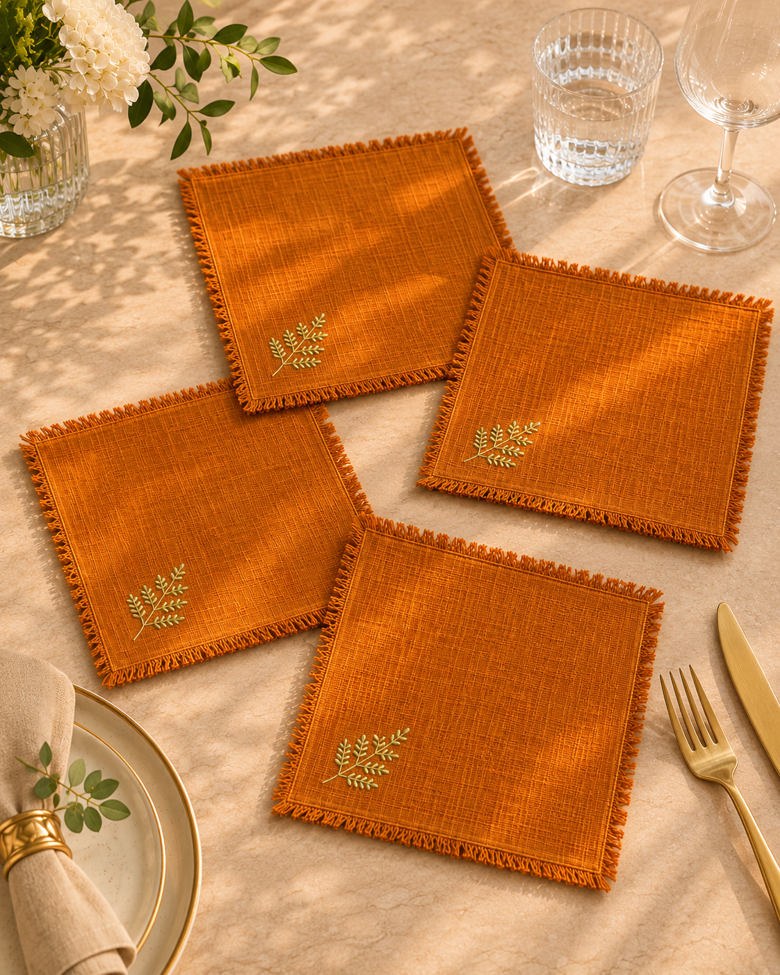 DINNER NAPKIN EARTH GOLD (SET OF 4)