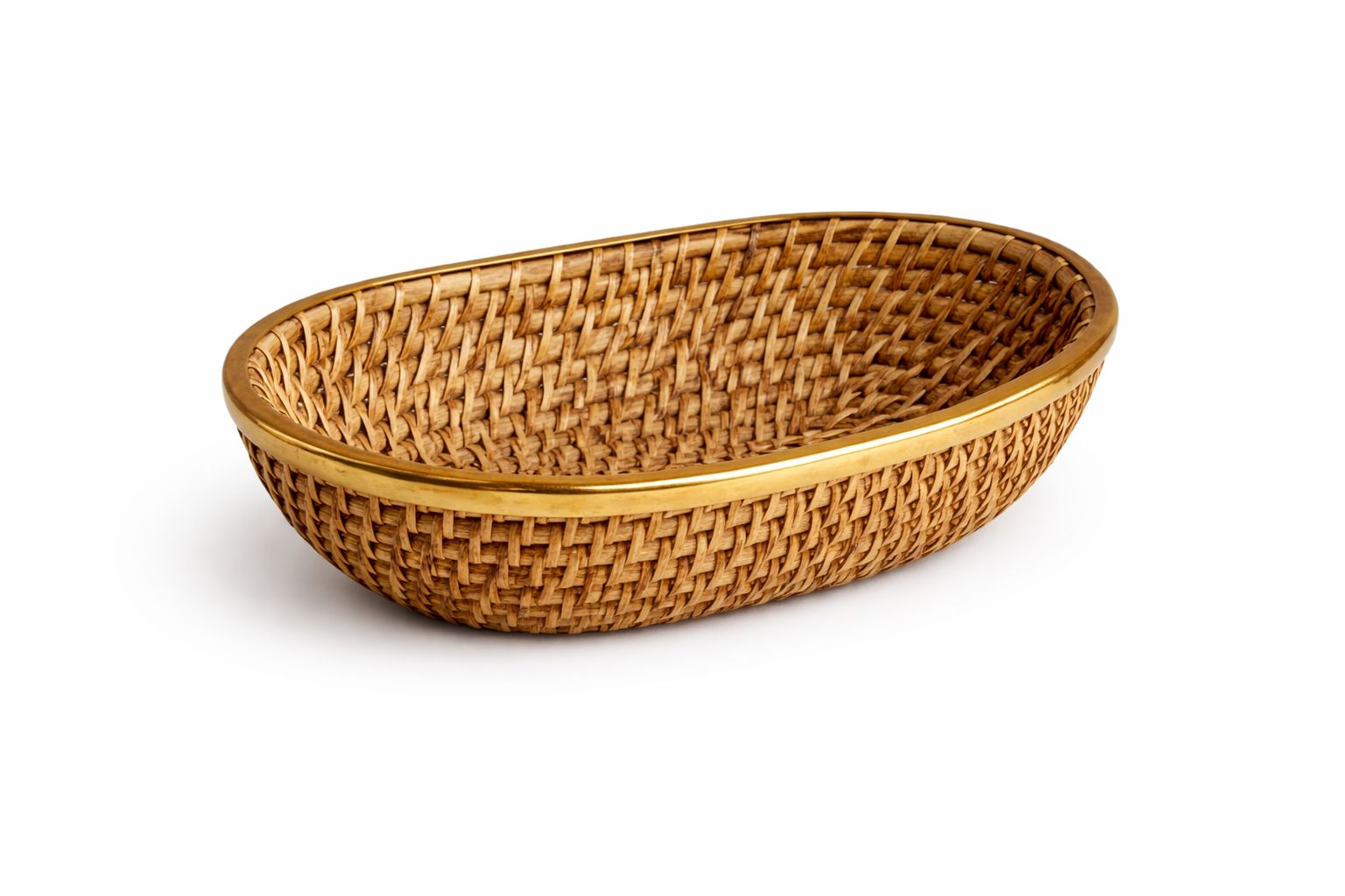 Brass Rattan Rattan Basket