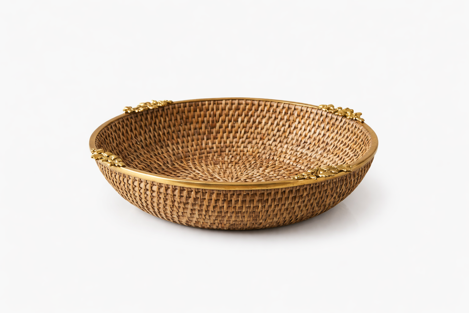 Brass Rattan Decorative Bowl