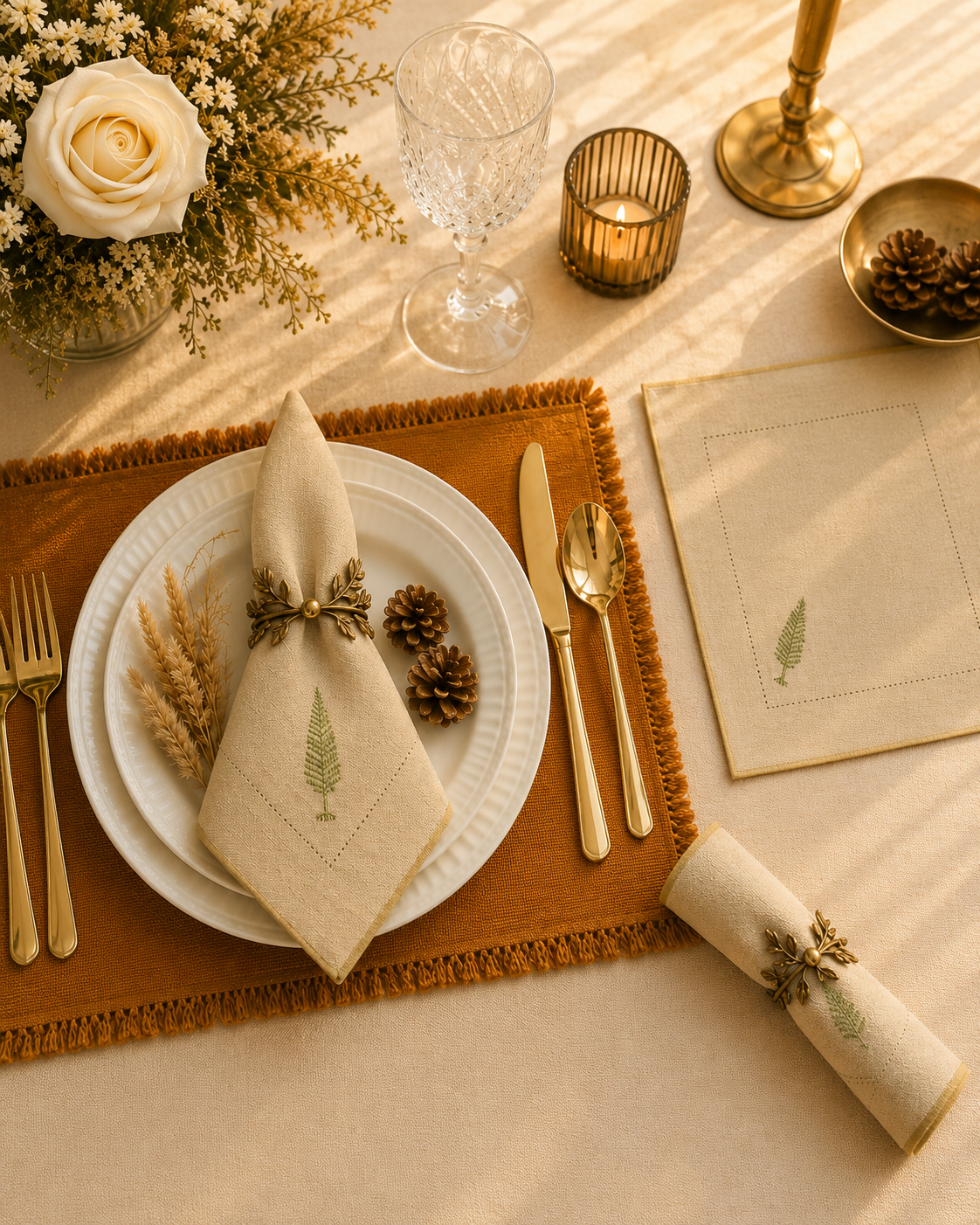 DINNER NAPKIN NATURAL WHITE (SET OF 4)
