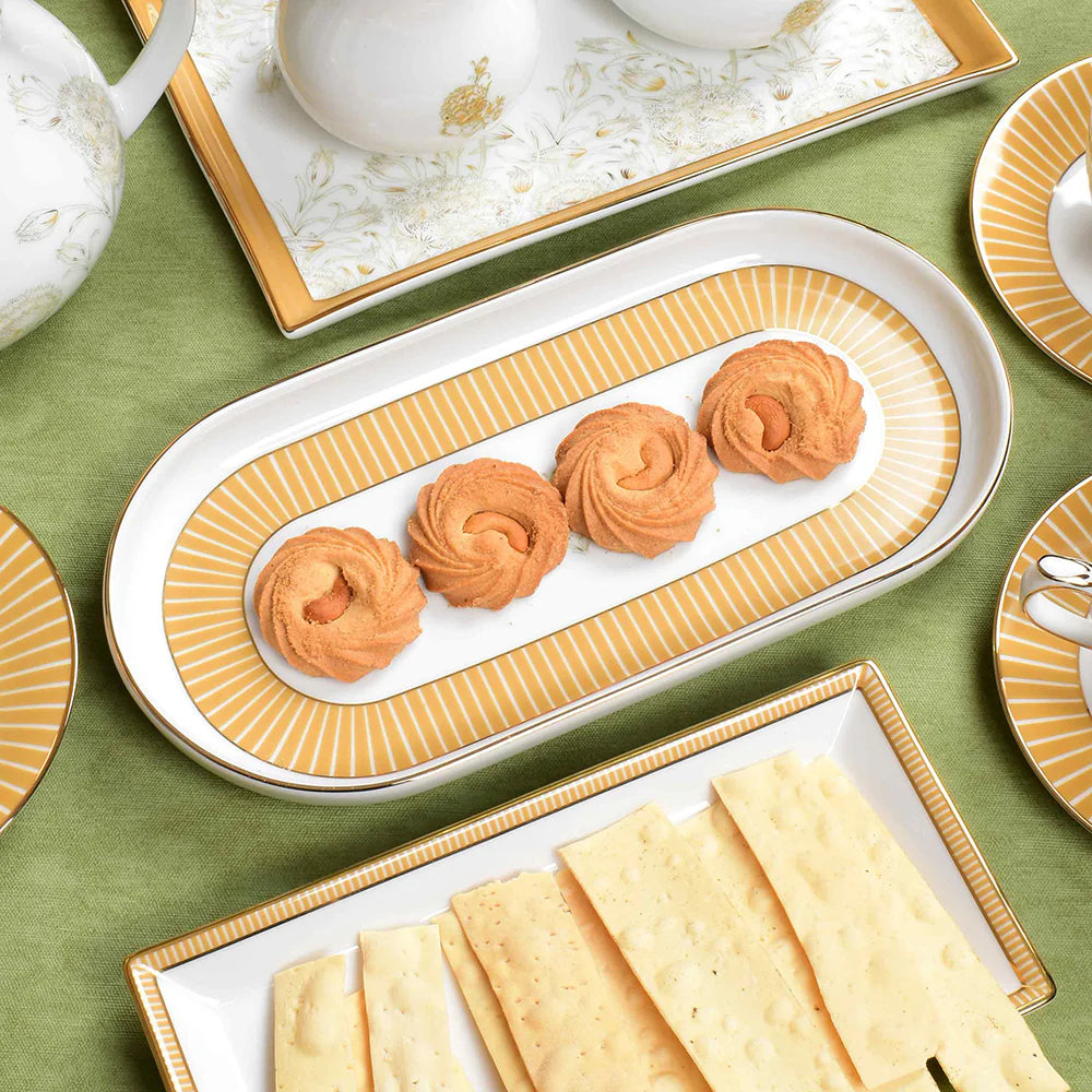 Oval Snack Tray/Platter | Yellow | Mustard Iris