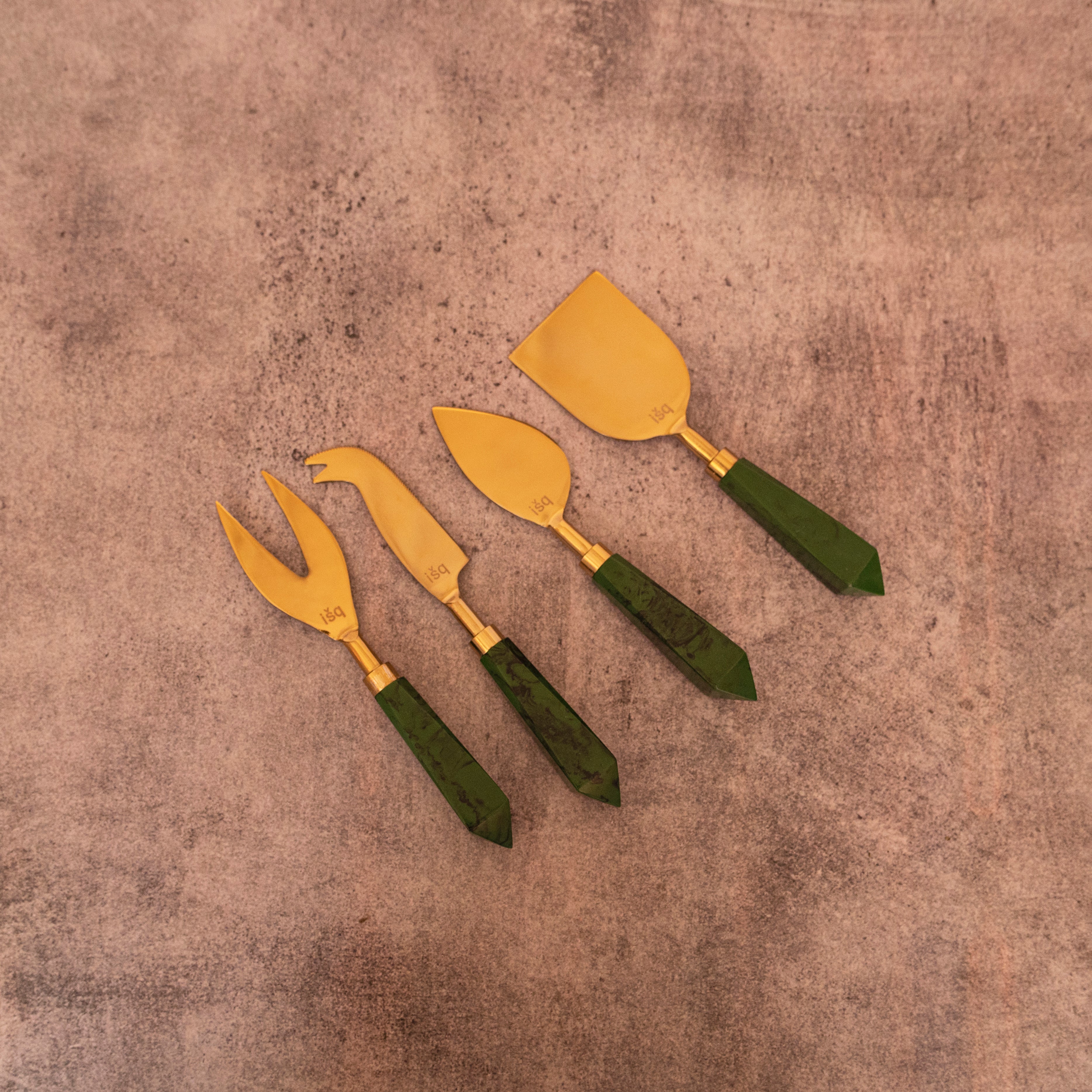 Jade Cheese Knives Set