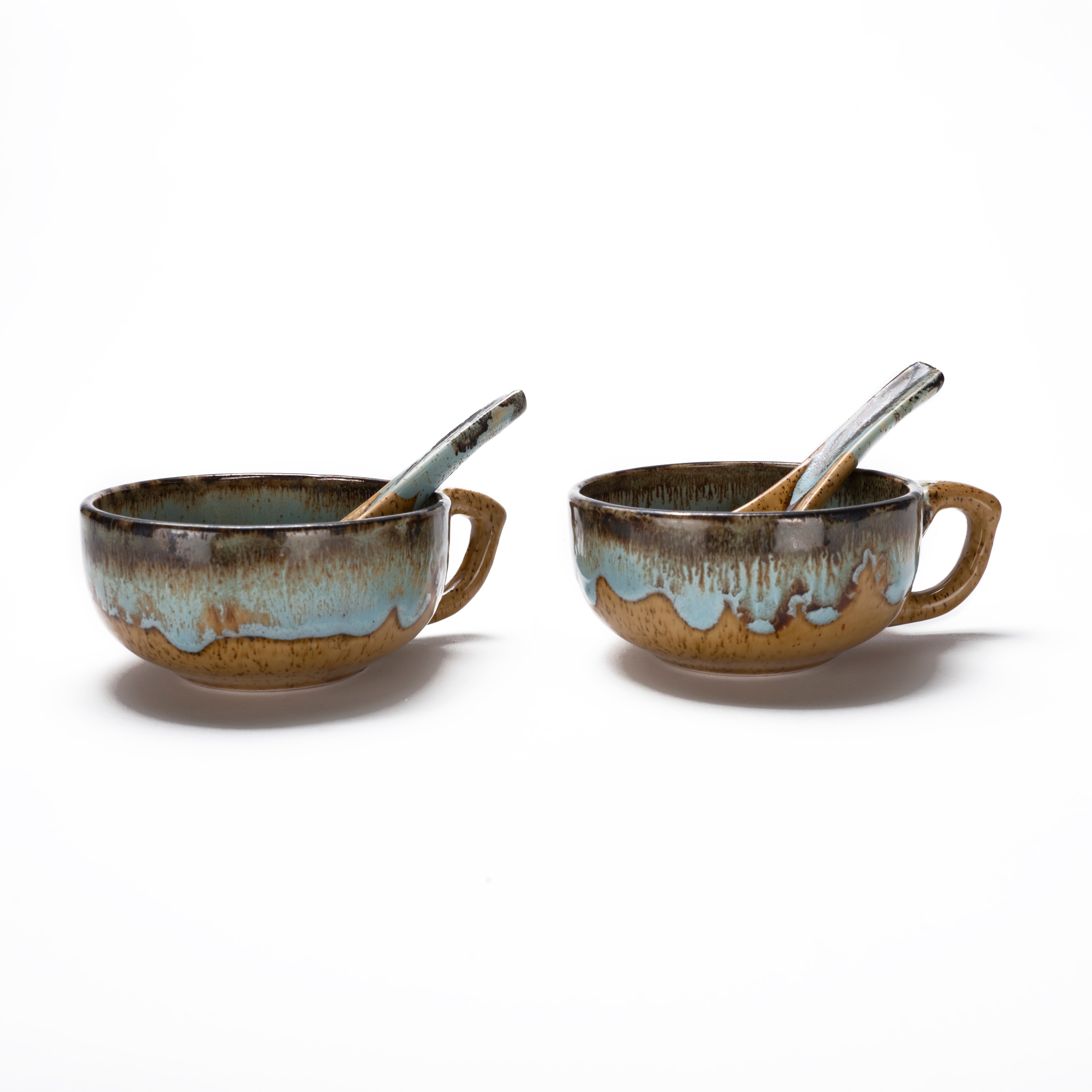 Coral soup bowl & spoon (set of 2)
