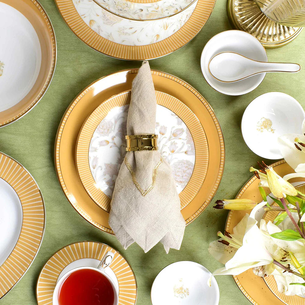 21 pc Dinner set | Yellow | Mustard Iris