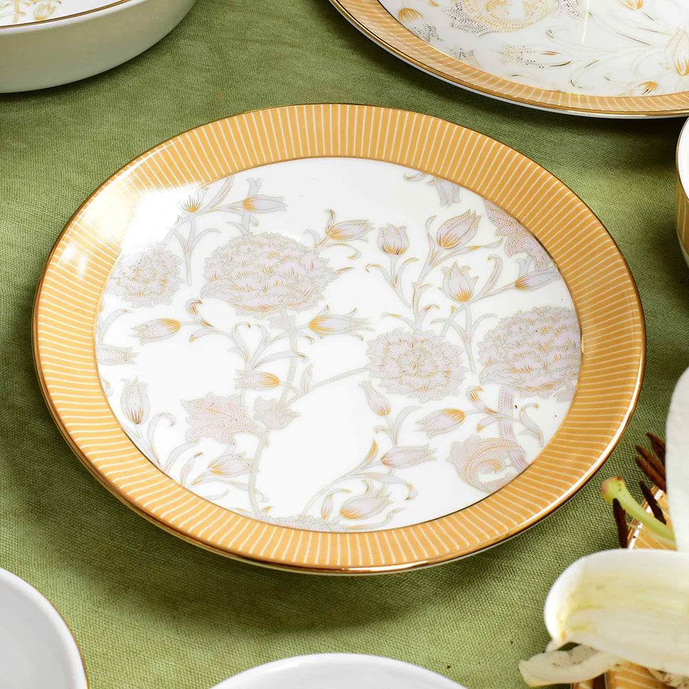 21 pc Dinner set | Yellow | Mustard Iris