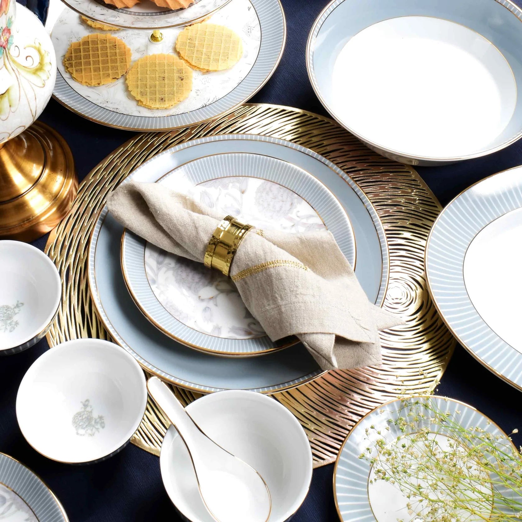 21 pc Dinner set | Grey | Grey Iris