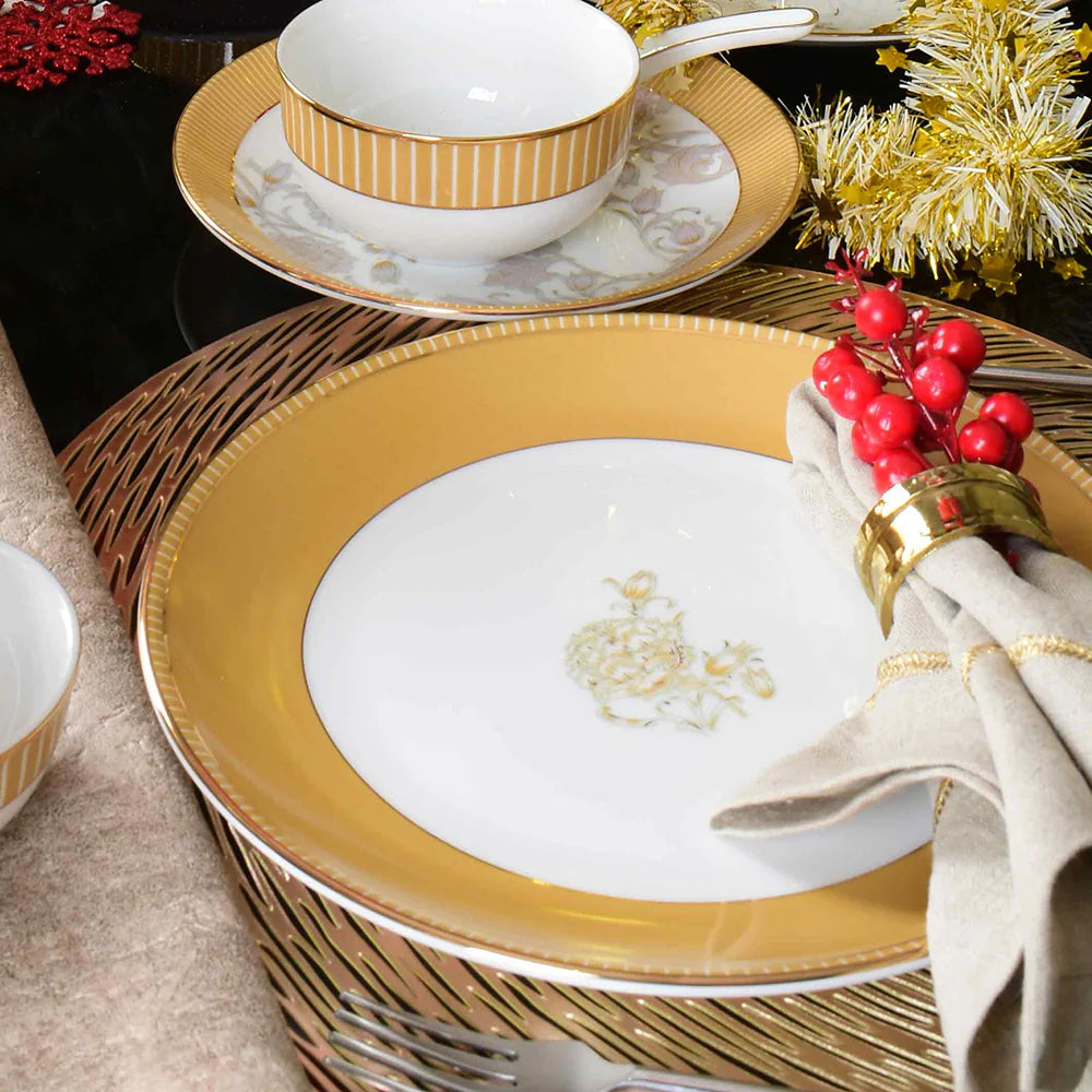21 pc Dinner set | Yellow | Mustard Iris