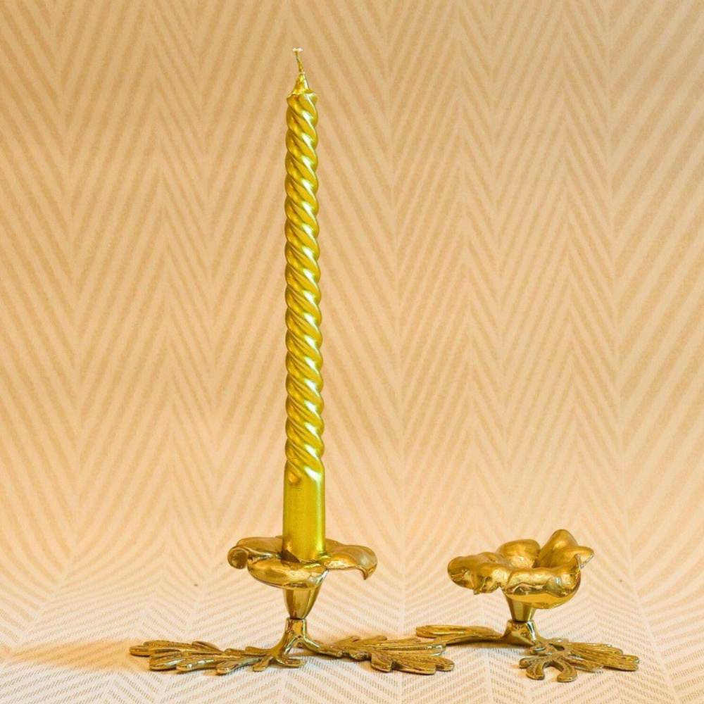 Hibiscus Brass Candle holder