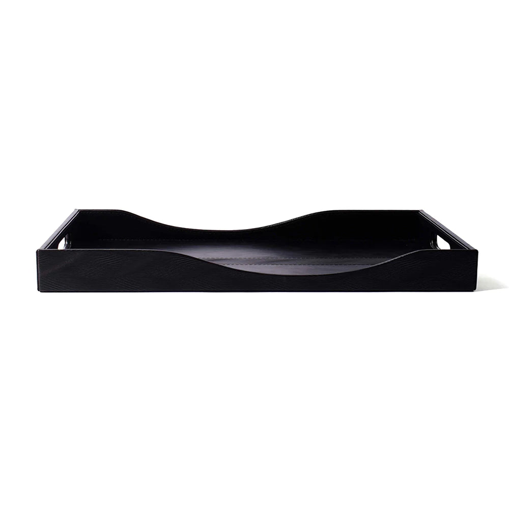 Rectangle Serving Tray Set of 2 | Black | Wave