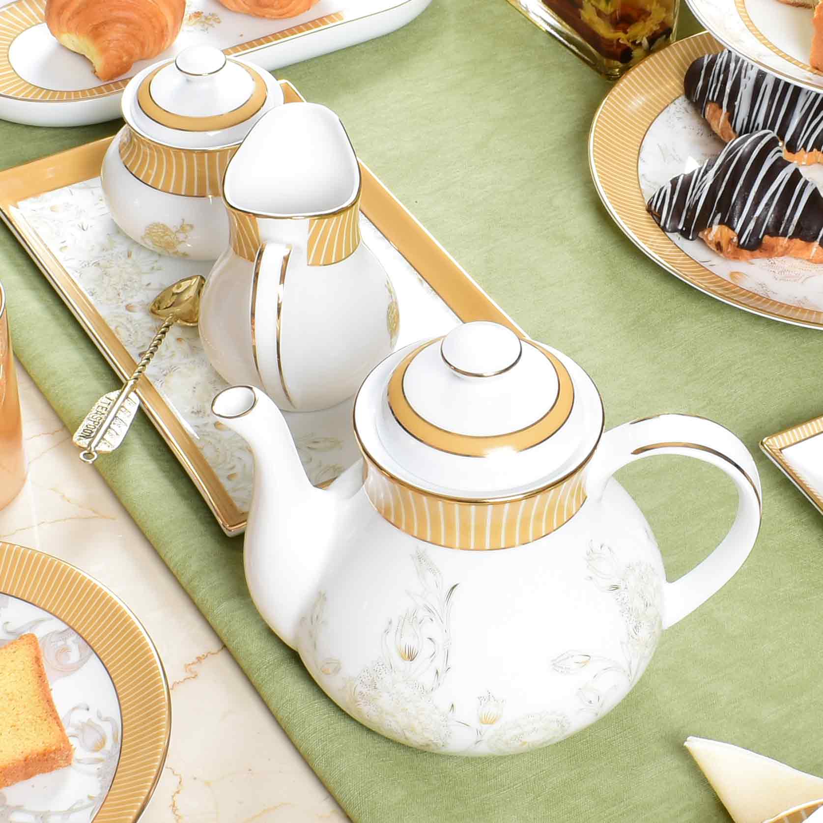 Mustard Iris Tea set | 17 PCS