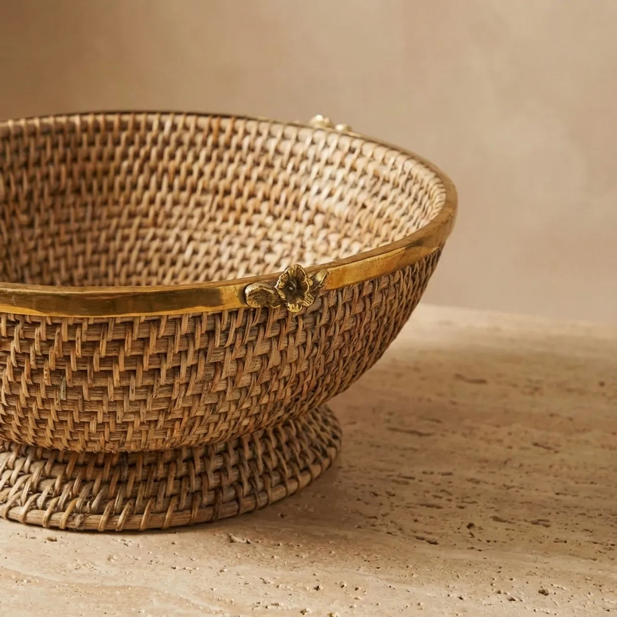 Brass Rattan Multipurpose Basket