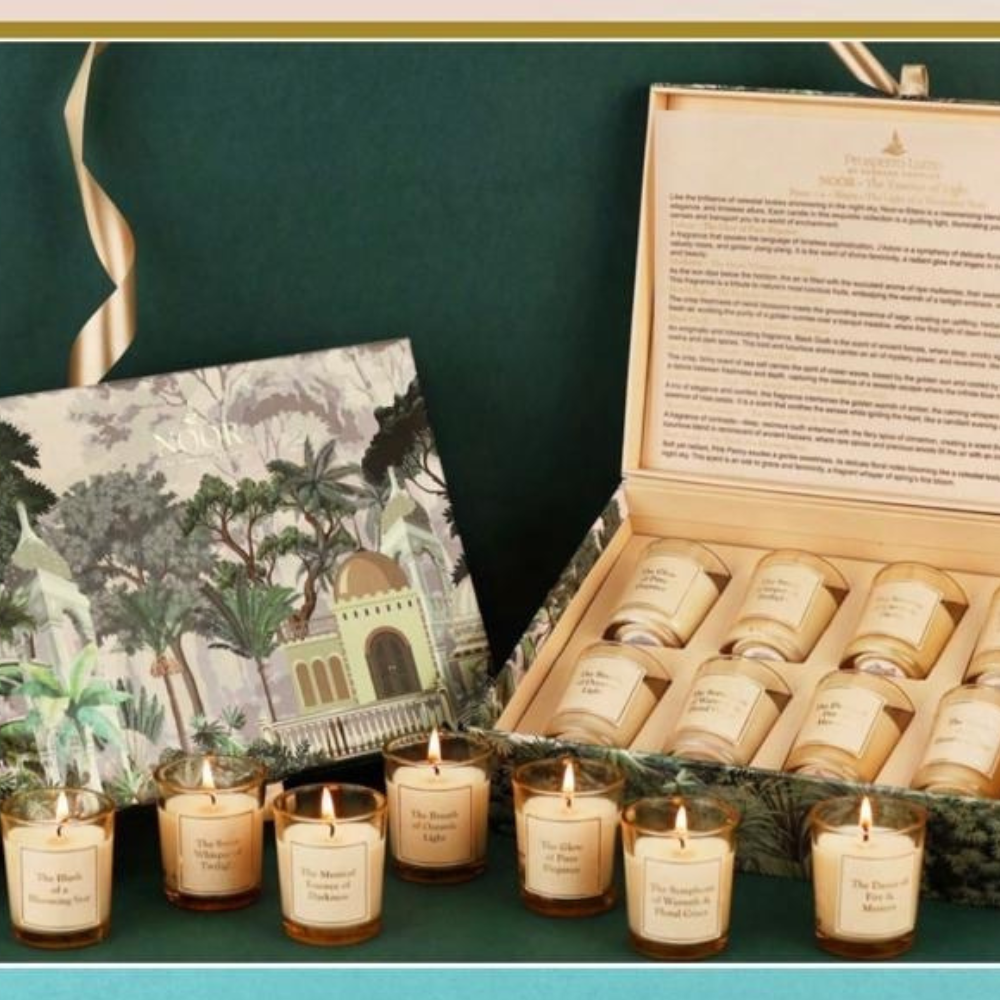 Scented 8 Glass Jar candles gift box