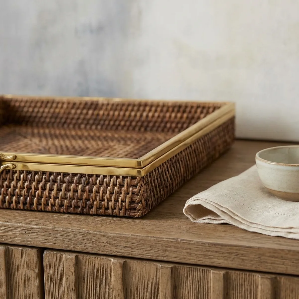 Brass Rattan Trivet