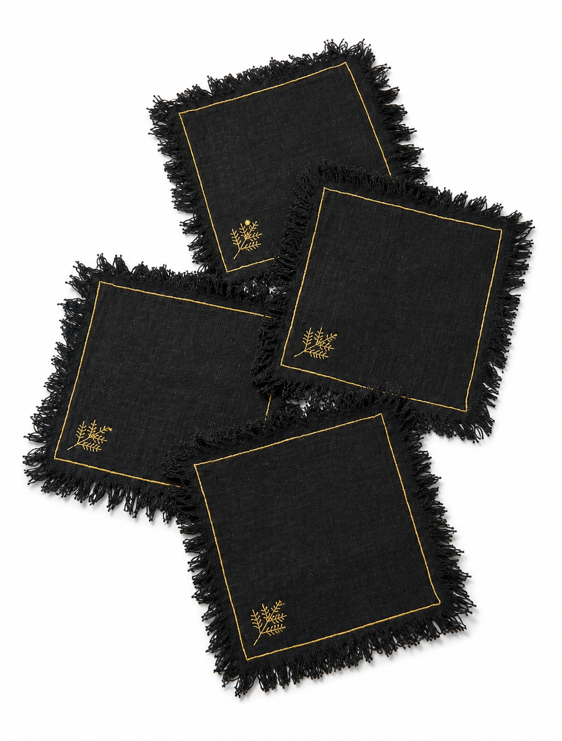 COCKTAIL NAPKIN BLACK (SET OF 4)