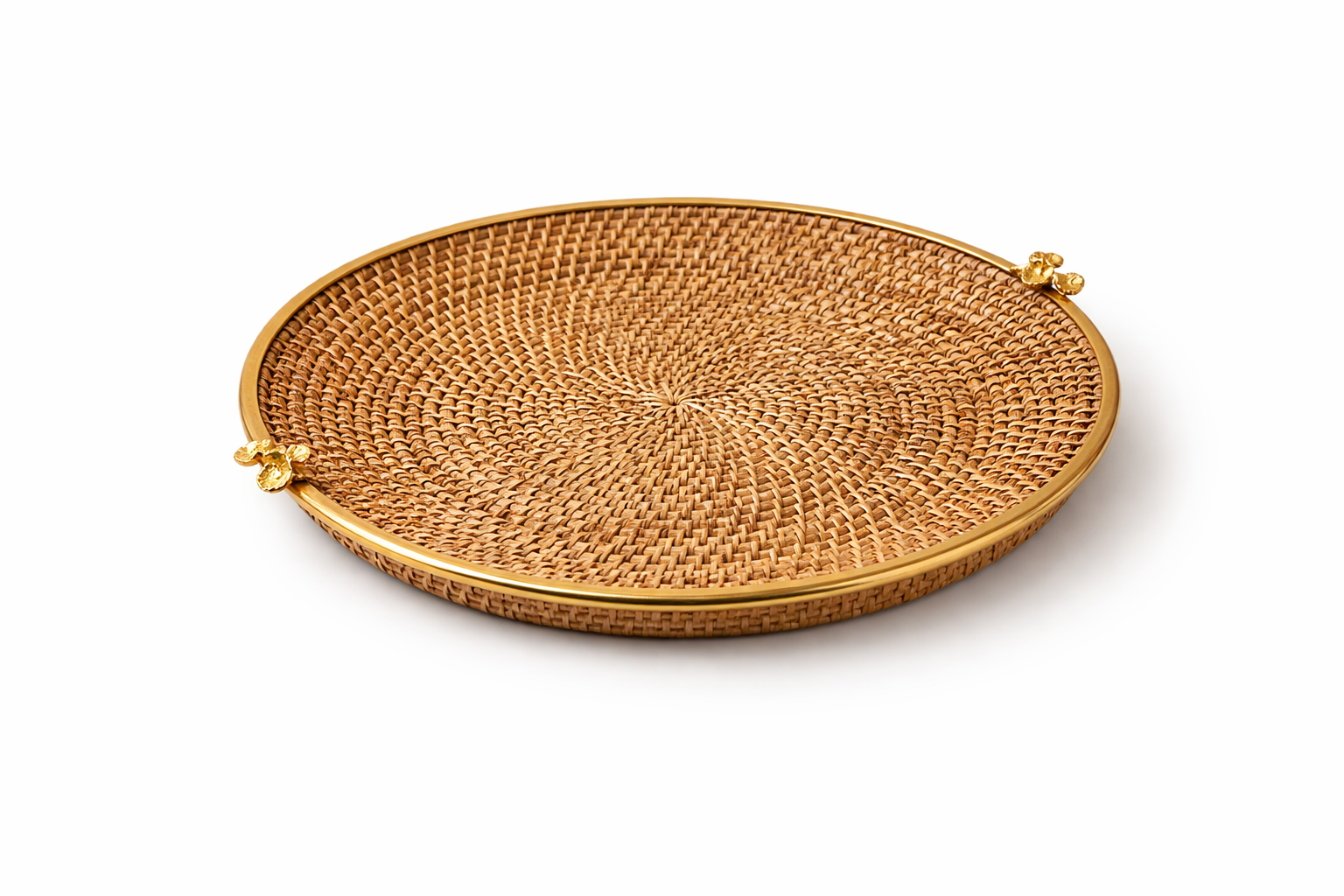 Brass Rattan Platter