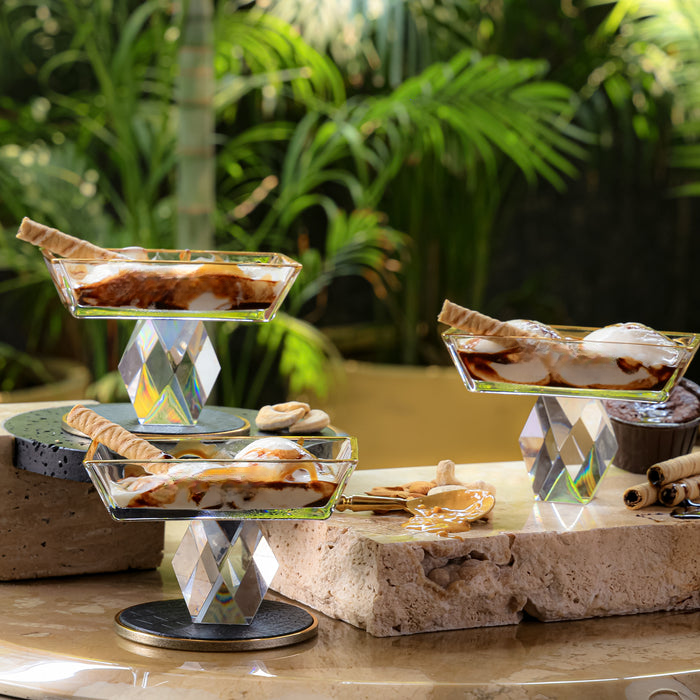 Rectangle Crystal servers - Set of 6