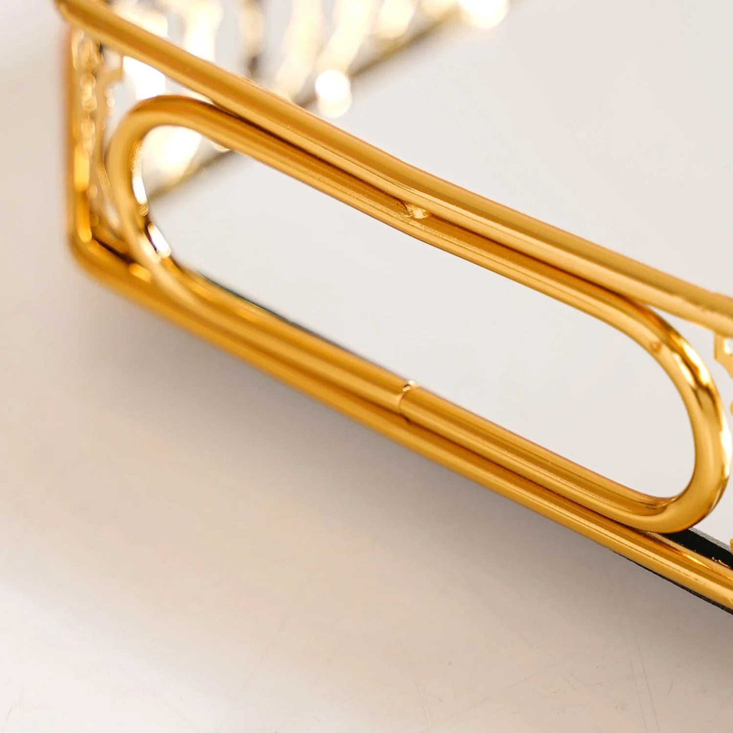 Opulent Gold Octagonal Decorative Mirror Tray